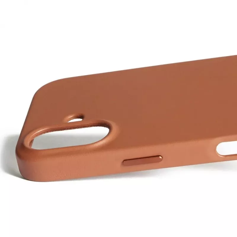 Mujjo Full Leather Case MagSafe puzdro pre iPhone 17 hnedé