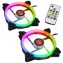 Ventilátor RAIJINTEK IRIS 14 Rainbow RGB LED 140 mm, sada 2 ks s ovládačom