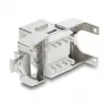 Keystone modul DELOCK RJ45 na LSA Cat.6A tienený bez nástroja, plochý, strieborný/biely, s krytkou proti prachu