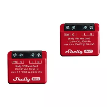 Smart vypínač Shelly 1PM Mini Gen3 1P bezdrôtový 110-240V
