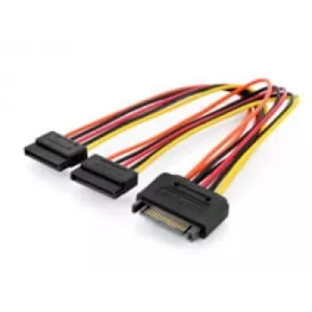 Assmann SATA Y-adapterový kábel 15-pin SATA na 2x 15-pin SATA ST/BU/BU 0,3m SATA Y-adapterový kábel, 0,3m - 15-pin SATA na 2x 15-pin SATA, ST/BU/BU - Siche