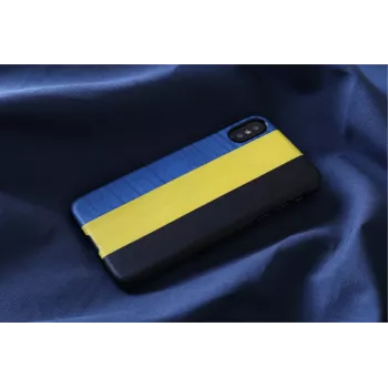 Puzdro na smartphone man and wood pre iPhone X/XS – dandy modrá čierna, ochranné tvrdé puzdro