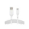 Kábel PVC USB-C na USB-A 15 cm biely