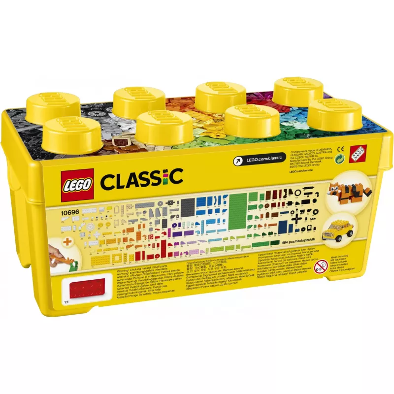 LEGO 10696 Classic Medium Creative Brick Box – jednoduché skladovanie, farebné kocky, stavebnica pre deti, chlapcov a dievčatá od 4 rokov
