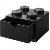 LEGO zásuvka na stôl 4, úložná krabica čierna, výstupky