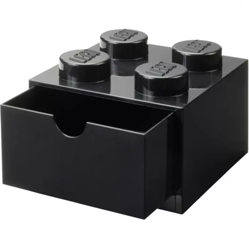 LEGO zásuvka na stôl 4, úložná krabica čierna, výstupky