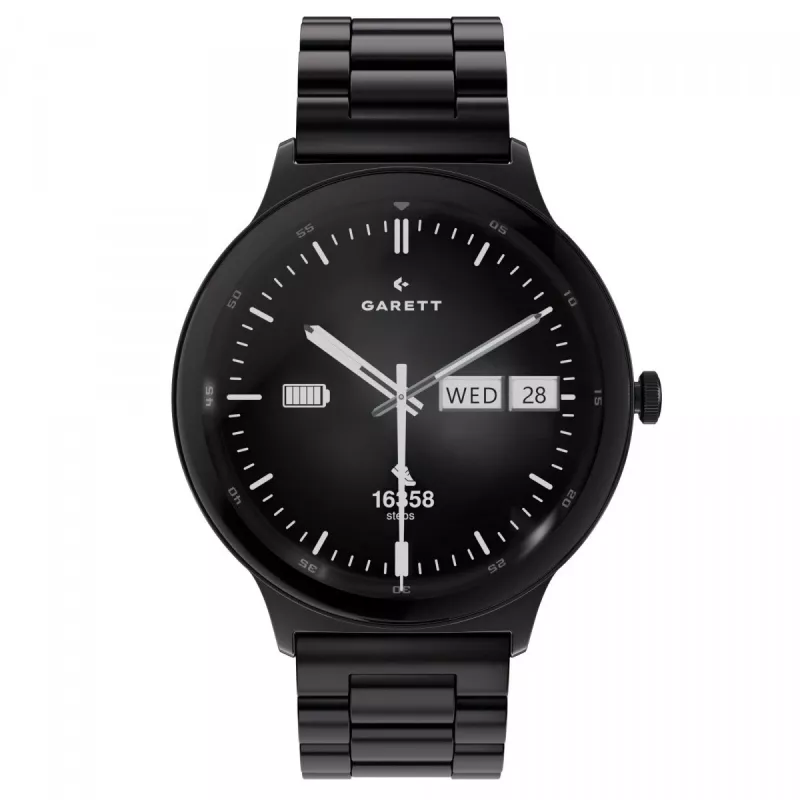 Smartwatch Garett Quantum – čierna nerezová oceľ