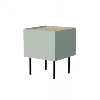 Nočný stolík Cama Meble FELLINI 40x41x60, olivový s olejovanou dubovou doskou, 1 zásuvka, balenie 2 ks
