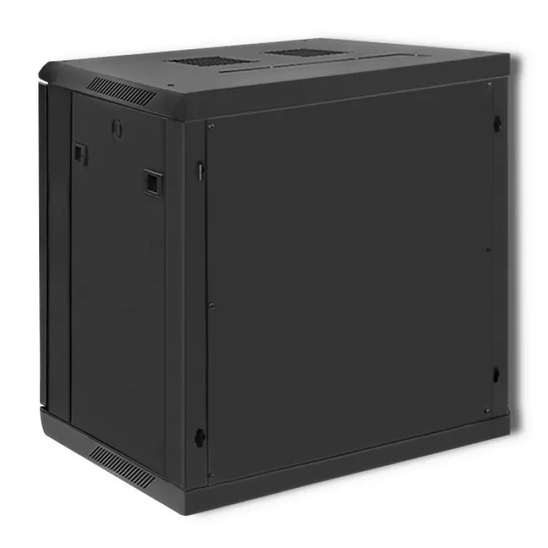 Qoltec 54488 19-palcová nástenná rack skriňa, 12U, 600 x 635 x 450 mm, perforované dvere