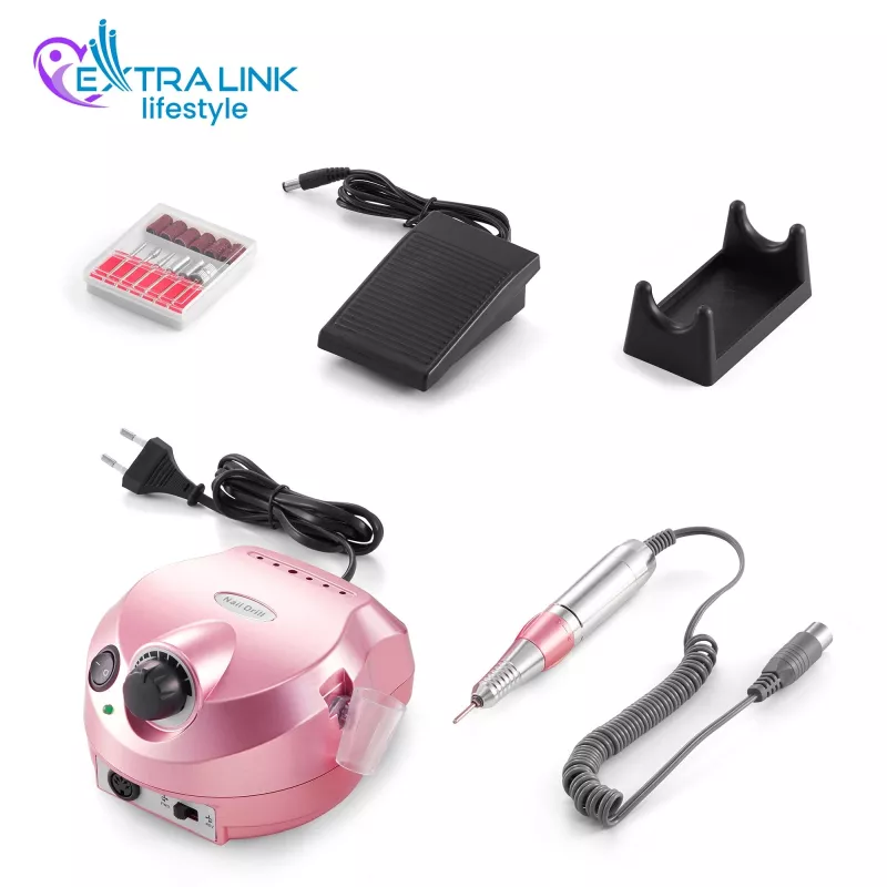 Elektrická nail drill Extralink NAIL DRILL-202 65W ružová – profesionálny manikúrny/pedikúrny nástroj