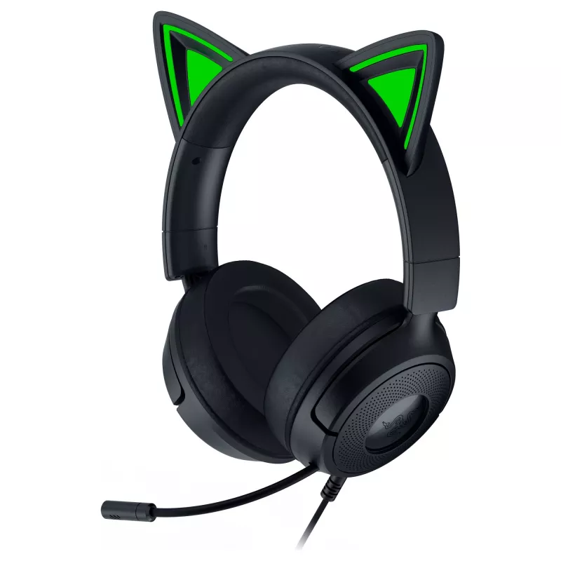 Káblový herný headset Razer Kraken Kitty V3 X — on-ear, integrovaný mikrofón