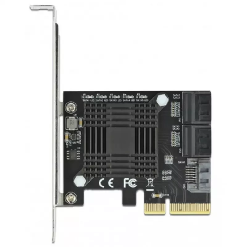 SATA PCI Express x4 karta DeLOCK 5 portov low profile formát