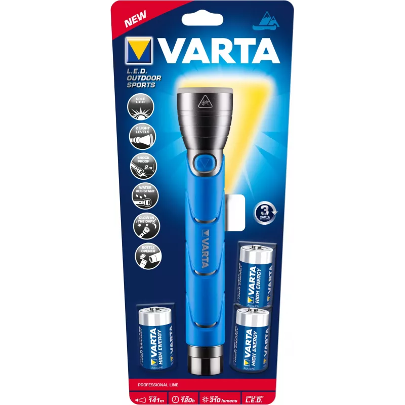 Ručná baterka Varta 18629101421 čierna modrá