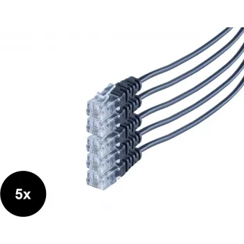 ShiverPeaks SO70084-3-SET5 Telefónny kábel RJ11 na RJ11, 3 m, čierny, sada 5 ks