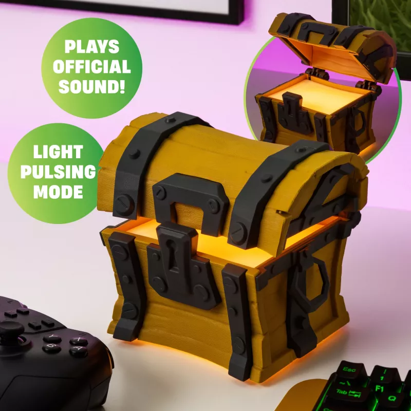 Stolná lampa Paladone Fortnite Chest Light – tematická LED novinka