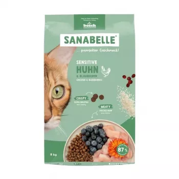 Suché krmivo pre mačky Bosch Sanabelle Sensitive Huhn 8 kg — hypoalergénne kompletné krmivo pre dospelé mačky