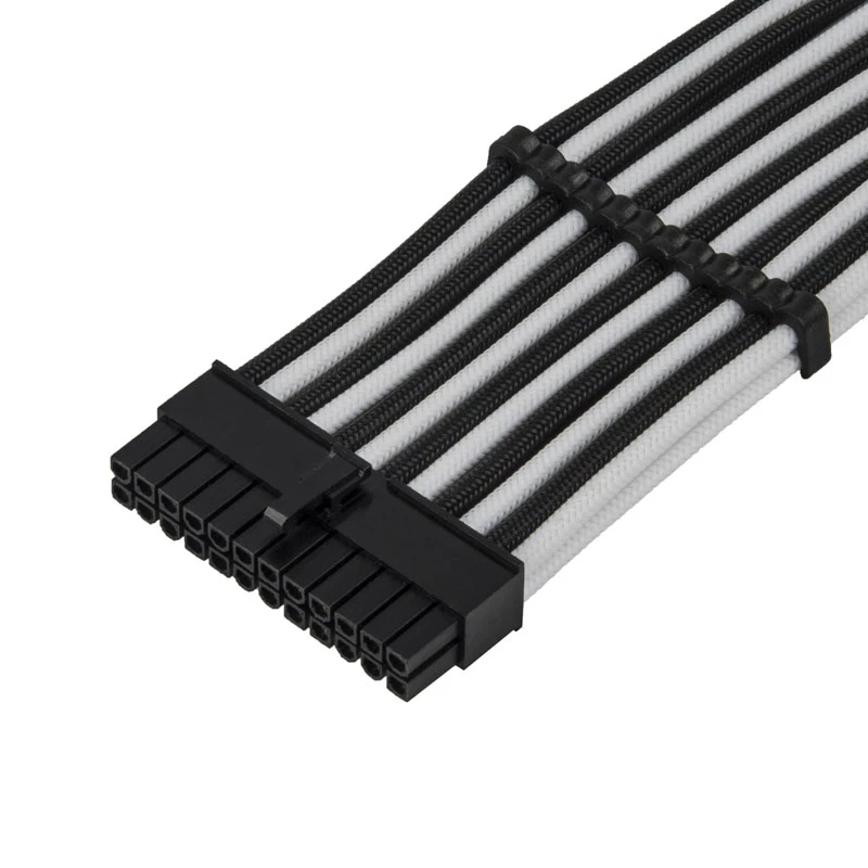 ATX predlžovací kábel SILVERSTONE SST-PP07E-MBBW 30 cm čierny/biely
