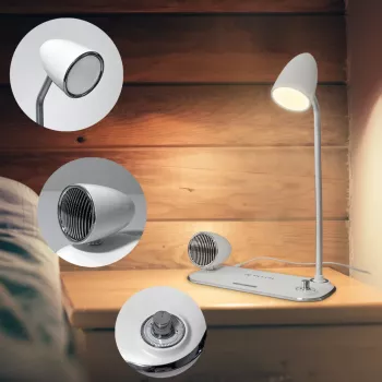 Bezdrôtová stolná nabíjačka Tellur TLL151371 s Bluetooth reproduktorom a stolnou lampou