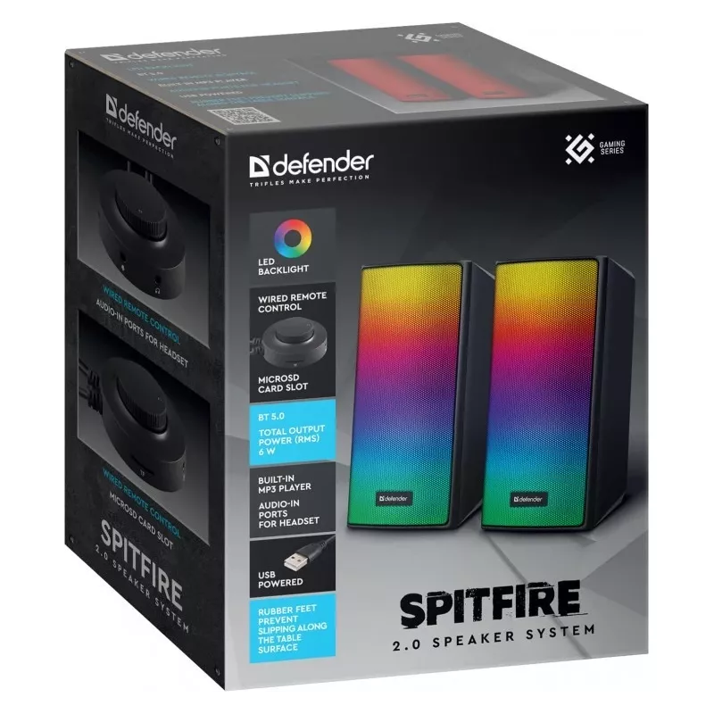 PC REPRODUKTORY SPITFIRE 2.0 6W LED USB