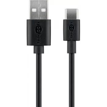 Goobay | USB-C nabíjací a synchronizačný kábel (USB-A > USB-C) | 38675 | čierny | RJ-45 | RJ-45 90°