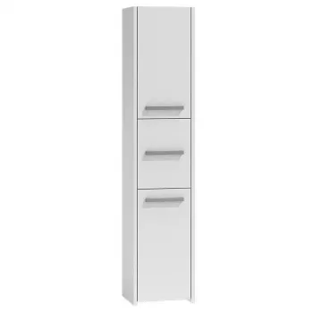 Kúpeľňová stojaca skrinka Top e shop S43 BIEL — voľne stojaca, 6 políc, 400×300×1700 mm, biela