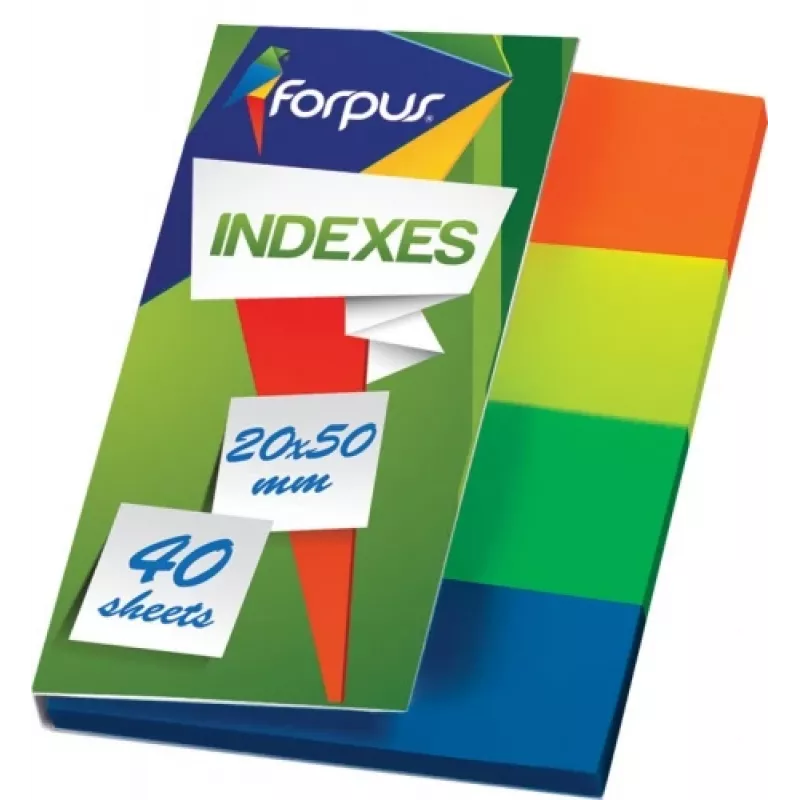 Index Forpus, 20x50 mm, mix, plast (4x40) 0718-102