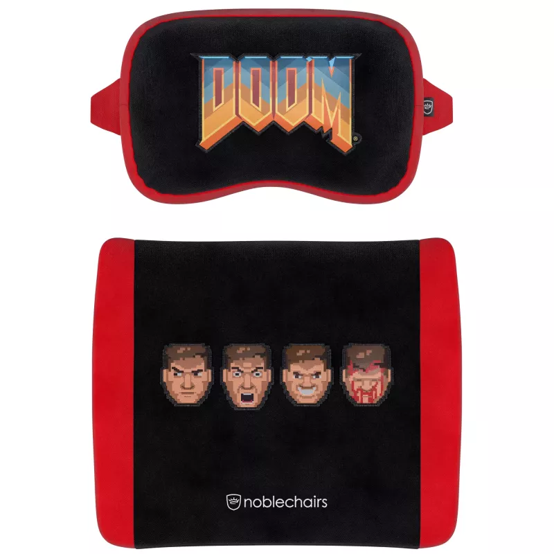 Sada vankúšov z memory foam noblechairs DOOM Retro Edition — ergonomické vankúše pre herné a kancelárske stoličky