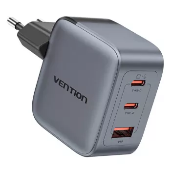 Vention GaN nabíjačka FEXH0-EU 70W — 2x USB-C + 1x USB-A, PD 70W, 100–240V