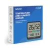 Savio CT-01/B bezdrôtový snímač teploty a vlhkosti do interiéru, LCD, hodiny, dátum, magnetický držiak, čierny