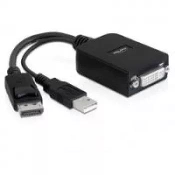 Videokábel adaptér DELOCK 61855 0,23 m DisplayPort DVI-I čierny