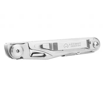 Multitool AZYMUT H2038B — 8-tools ušľachtilá oceľ kompaktný EDC, 173 mm, 125 g, s puzdrom a sadou bitov