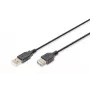 Digitus ASSMANN Basic - USB predlžovací kábel - USB Type-A, 4-pólový (M) - USB Type-A, 4-pólový (W) - 3 m (USB/USB 2.0) - Zaliaty - Čierna (AK-300200-030-S)