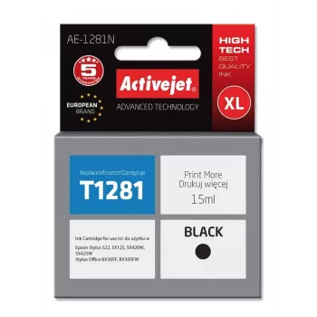 Activejet AE-1281N atrament (náhrada za Epson T1281; Supreme; 15 ml; čierny)
