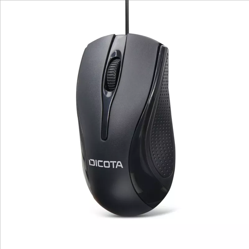 DICOTA - Myš - obojručná - Laser - 3 tlačidlá - Káblová - USB - Čierna (D32011)