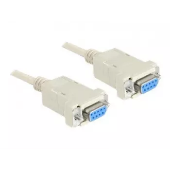 Sériový nullmodem 9-pinový konektor samica na 9-pinový konektor samica 1,8 m, kábel sivý, 1,8 metra