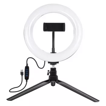 Držiak na statív Puluz s 20 cm LED prstencom Vlogging PKT3073B