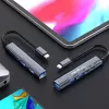 Qoltec 53790 Hub adaptér USB-C 3.1 5in1 | USB-C PD | USB-C | 2x USB 2.0 | USB 3.0
