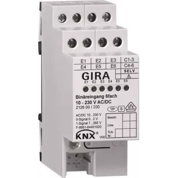 Binárny vstup 6-násobný KNX 10-230V AC/DC 212600 (212600)
