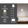 Beper P201UTP404 nabíjateľná LED stojaca lampa, nastaviteľná výška, 2,5 W, stmievateľná, kovová, biela