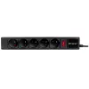 Tracer PowerGear čierna 5 AC zásuviek 1,5 m 2300 W