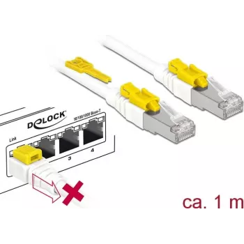 Sieťový kábel DeLOCK 85331 RJ-45 Cat6a 1 m biely