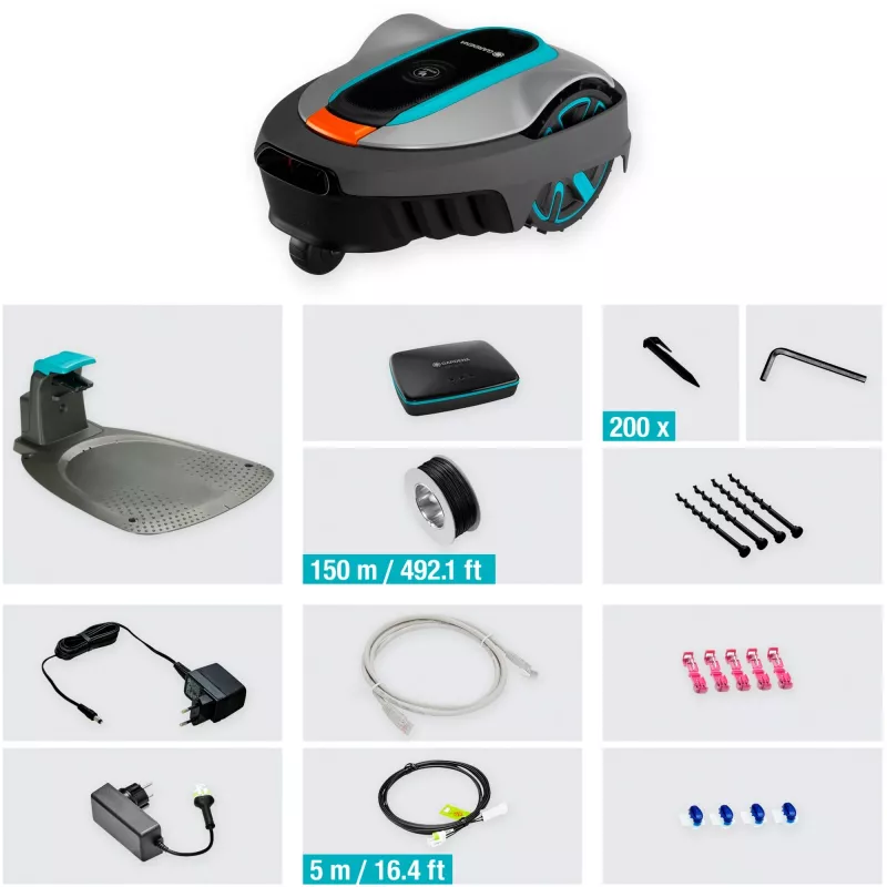 Gardena 19605-60 kosačka robotická kosačka batéria čierna, zelená, sivá