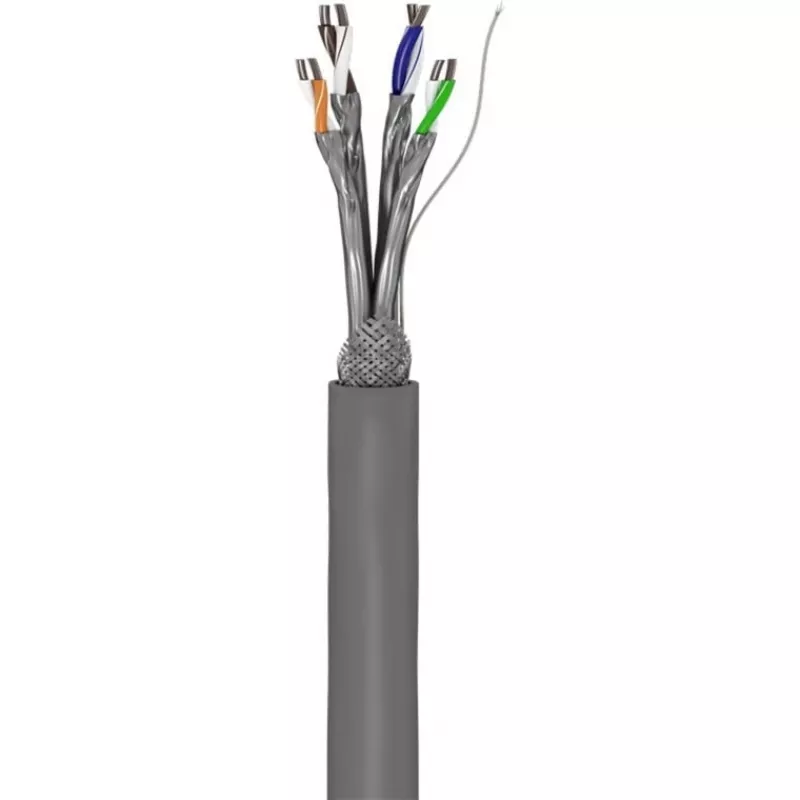 Wentronic Goobay CAT 6 sieťový kábel, S/FTP (PiMF), sivý, 305 m – CCA medená zmes, AWG 23/1 (solid), PVC (95696)