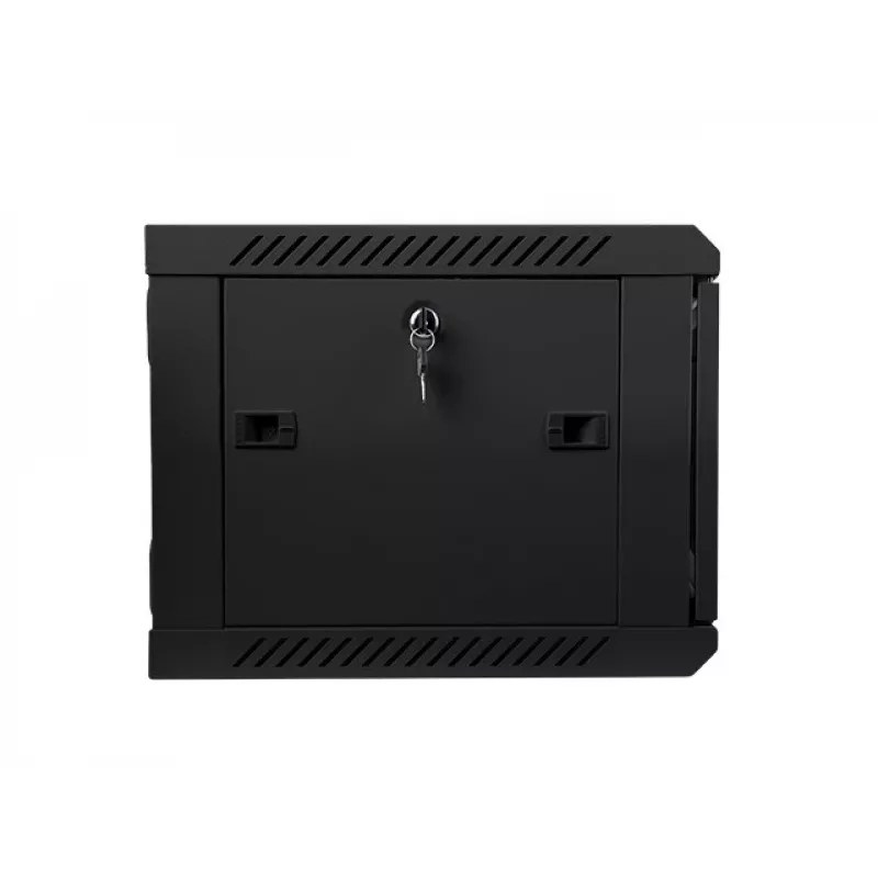 Lanberg WF01-6406-10B 19-palcová nástenná rackovská skriňa, 6U, 600x450x368 mm, sklenené dvere, 60 kg, čierna
