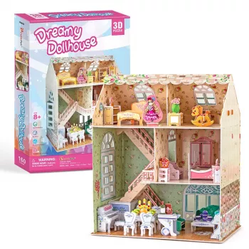 Stavebnica modelu domčeka CubicFun P645H — 3D papierová/lepenková montáž, Dreamy