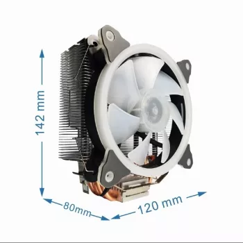 Vzduchový chladič Gembird CPU-HURACAN-ARGB-X130 12 cm čierny biely