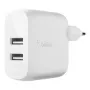 Belkin BOOST CHARGE - napájací zdroj - 24 watt - QC 3.0 - 2 výstupné konektory (USB) - biely (WCB002VFWH)