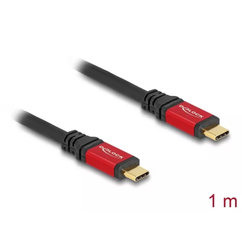 DeLOCK USB kábel USB Type-C konektor samec na konektor samec 10 Gbps PD 3.0 100 W 1 m červený kov