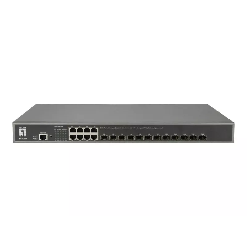 LevelOne GTL-2091 Managed L3 Gigabit Ethernet (10/100/1000) sivá