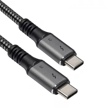 Akyga AK-USB-34 USB-C na USB-C Thunderbolt-3 kábel, 40 Gbit/s, 100 W, 1,5 m, čierna